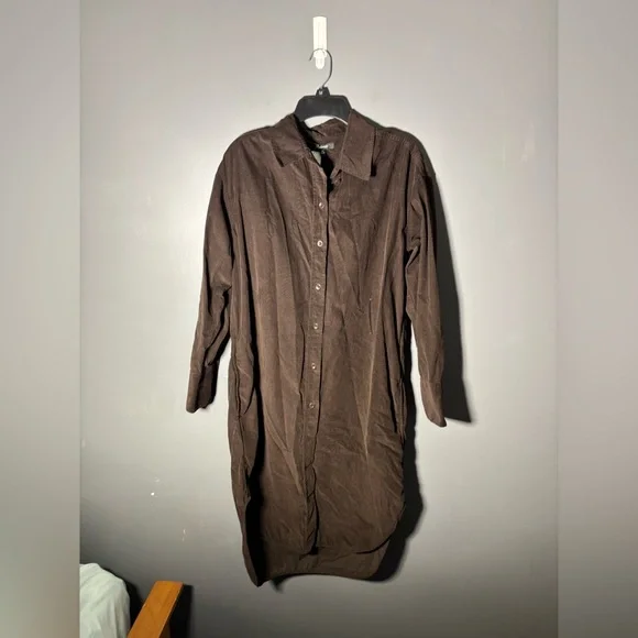 Madewell Brown Midi Shirt Dress - Picture 2 of 6